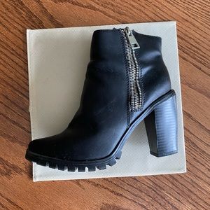 Platform black booties